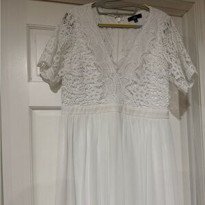 Lulu's White Lace Detail Dress